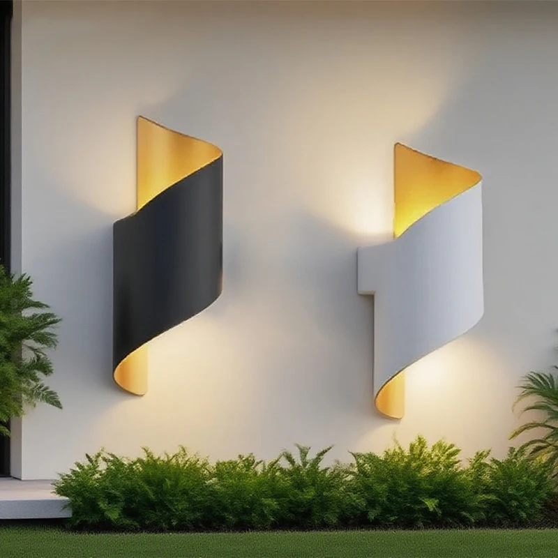 LED Wall Lamp IP65 Waterproof Outdoor Wall Light Modern Spiral Design Nordic Indoor Wall Lights Sconce Lamp For Home Decor