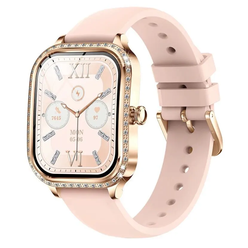 

Fashion Rose Gold Smart Watch Women 1.75" HD Display Heart Rate Sports Fitness IP68 Waterproof BT Call Smartwatch For Lady Gifts