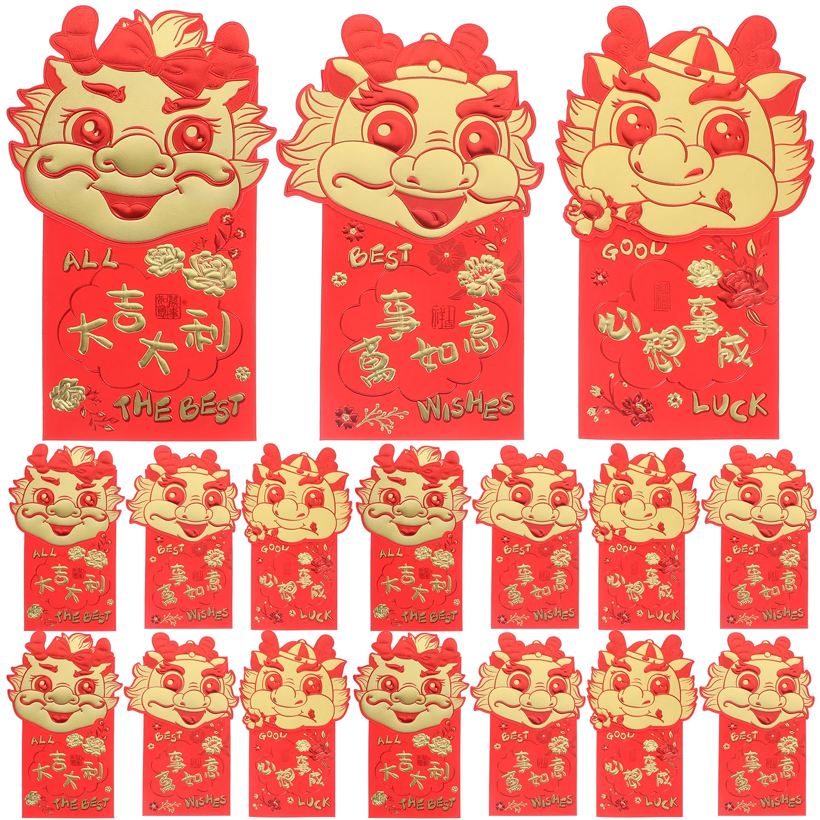 

36 Pcs Cartoon Red Envelope Chinese New Year Money Bag Lunar Envelopes Easy Use Portable Festive Creative