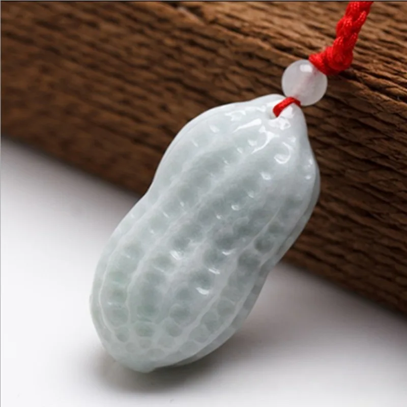 

Натуральный Jadeite A кулон арахис, ранний Рожденный кулон Guizi из нефрита