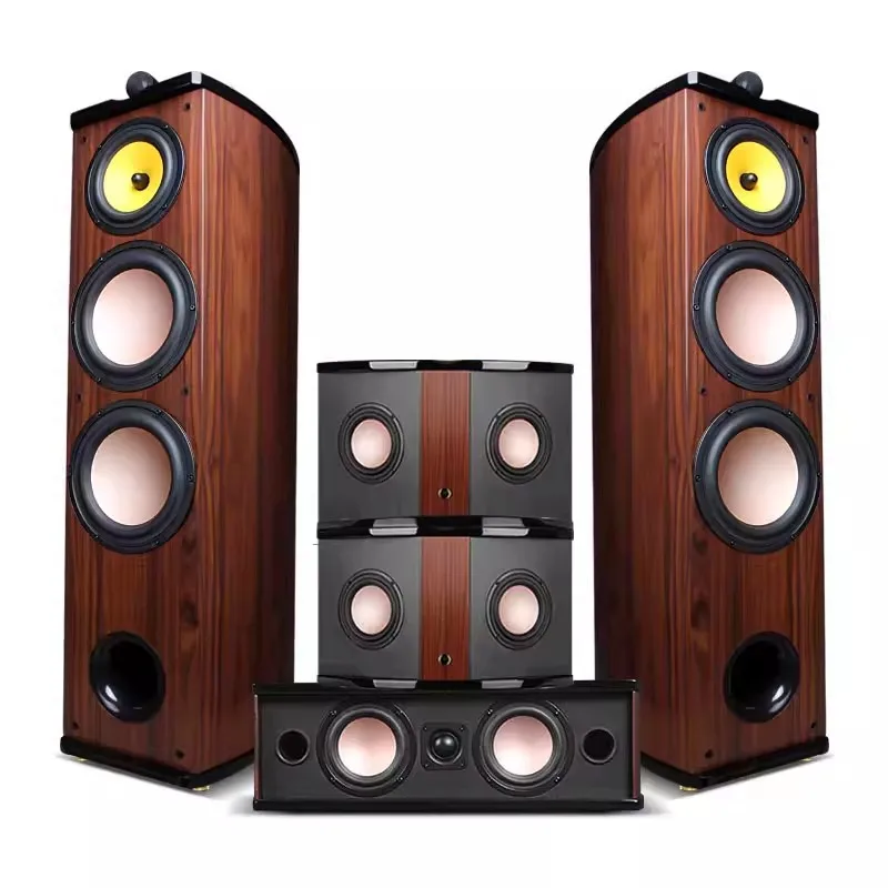 6.1 Home Theater Sound Set 5.1 Surround Wooden Dual 8-inch Home Living Room Floor-standing Speakers