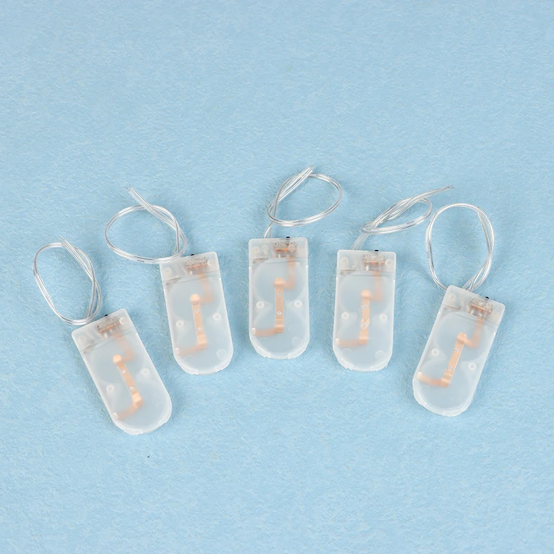 (.) 5Pcs Button Coin Cell Battery Holder Case Cover With ON-OFF Switch Leads Wire Battery Box Single Dual Slots