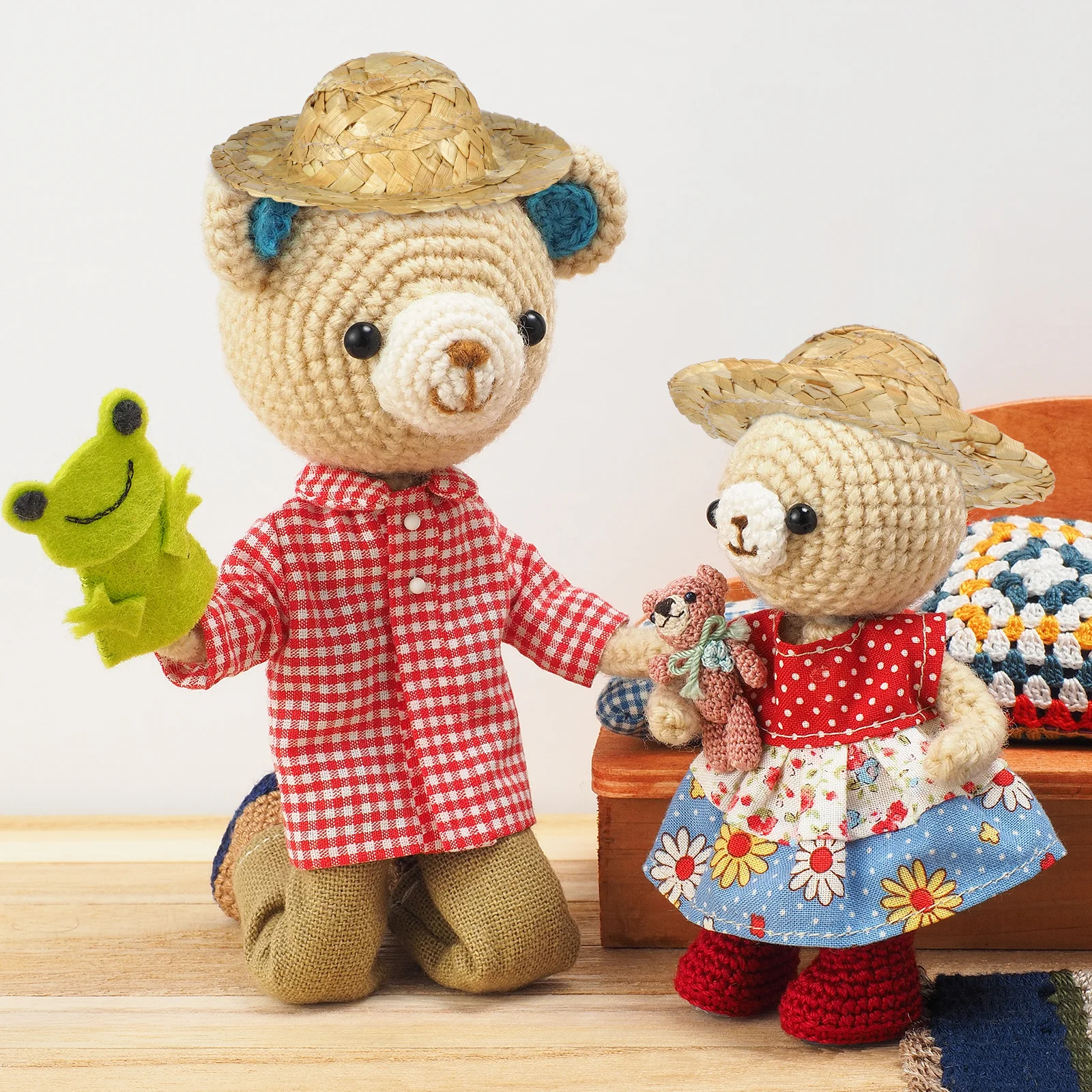 

10Pcs 9Cm Handmade Mini Straw Cap Woven Small Hat for DIY Craft Projects Decorative Accessory Ideal for Handicrafts Party Favors