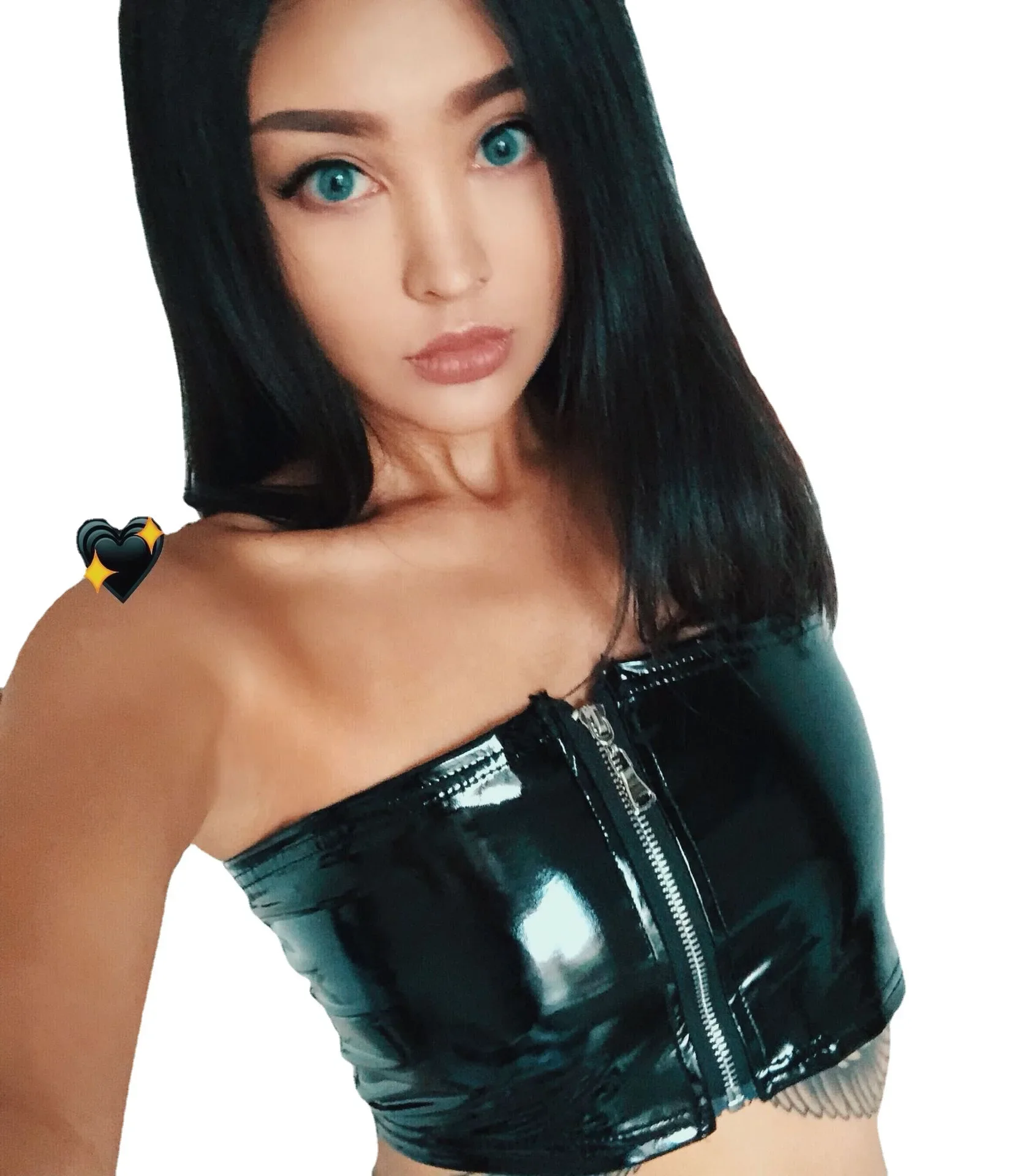 WISH Amazon charol cremallera abrigo pecho chica caliente club nocturno Bar Sexy sin tirantes chaleco sin espalda de China continental