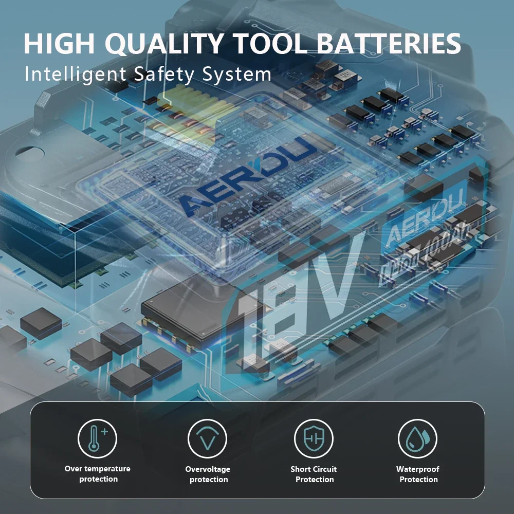 استبدال بطارية AERDU عالية السعة 18 فولت 10.0 أمبير في الساعة لماكيتا 18 فولت BL1860B BL1850 BL1840B BL1830B BL1890 متوافقة مع عمر طويل