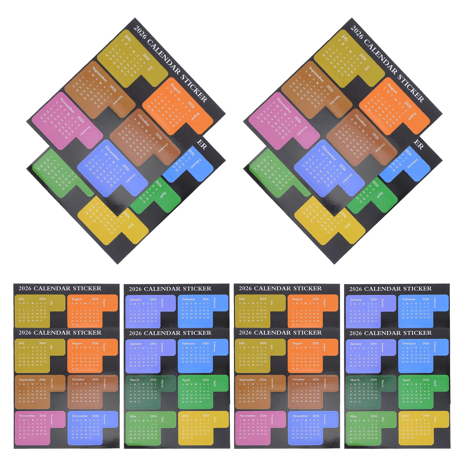 

6 Sets Calendar Sticky Paper Tabs for Planner Monthly Stickers Index Self Adhesive Notebook Label Labels