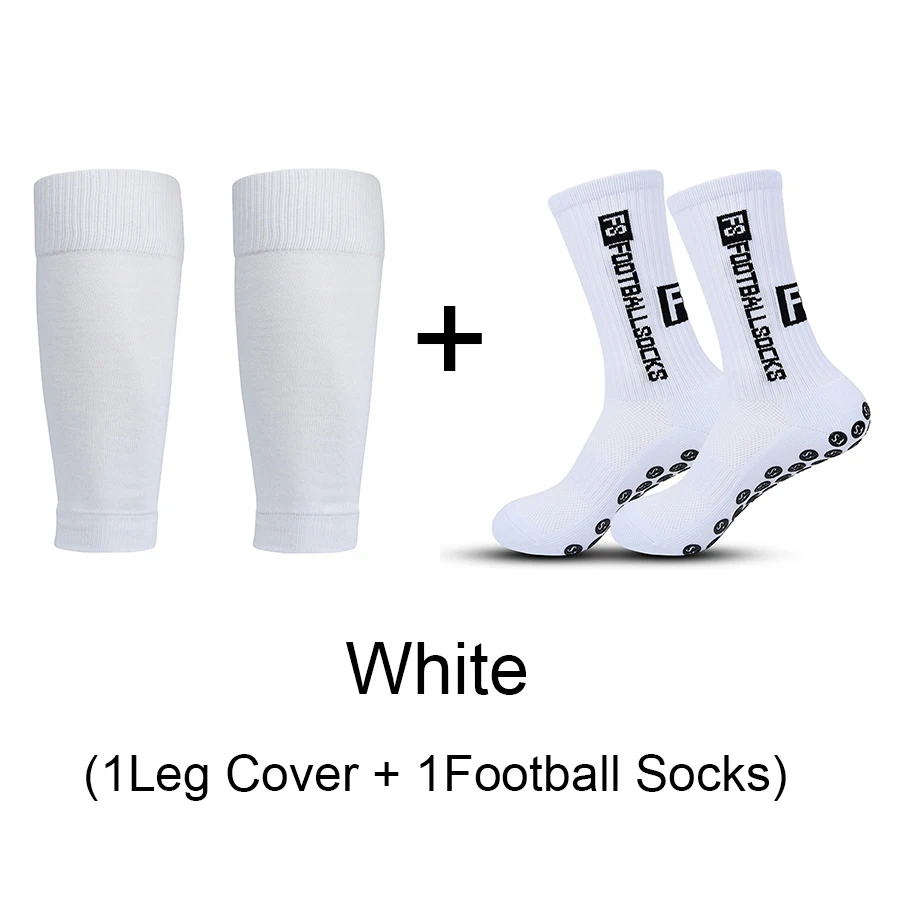 

1 Set Of High Quality Football Leg Cover Comfortable Breathable Soccer Shin Guard Non-slip Silicone Basketball Sports Socks