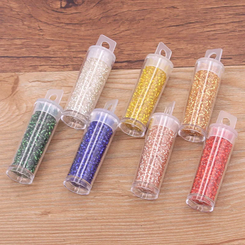 700pcs/Lot 7 Color 2mm 2020 Thin Tube Glass Seed Beads Charm Czech Beads DIY Bracelet Necklace For Jewelry Making Accessories