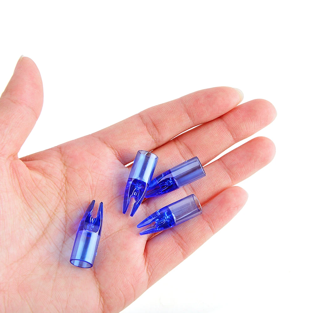 50pcs Arrow Nock Archery for OD 8mm Arrow Shaft Colorful Arrow Tails Plastic Nock Pin Hunting Shooting