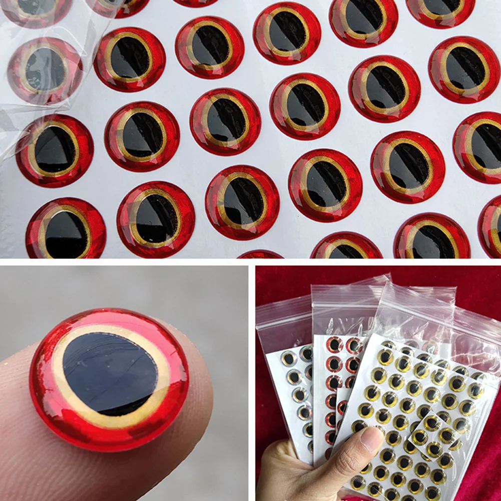 

100pcs/lot Fishing Lure Eyes Fish Eye For Fly Tying 3D-Holographic Stickers 6/8/10/12mm Professional Lure Fish Eyes Sticker