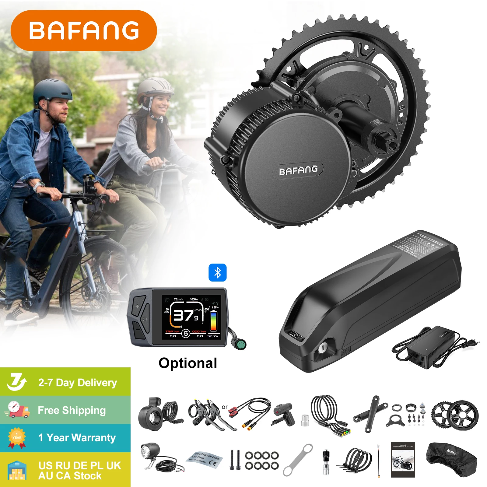 Bafang M215 Series 250W 48V BBS01B Motor Kit Electric Bike Conversion Kit Bike Motor Electric Bike Motor Ebike Battery For eCity