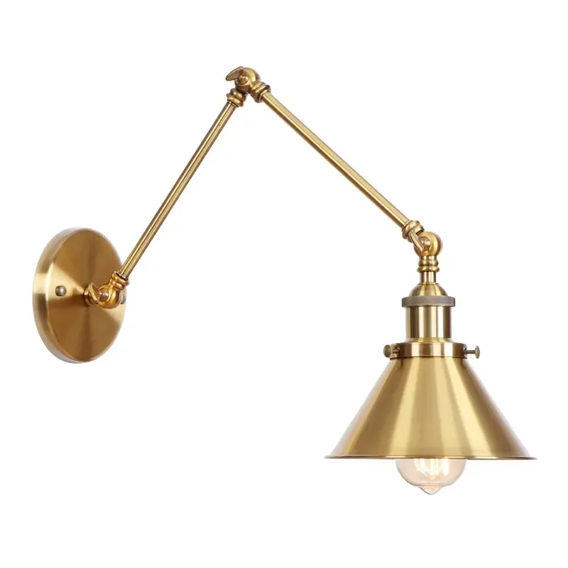 American Industrial Style Brass Wall Lights Indoor Homestay Sconce for Hotel Simple Design With Normal E26