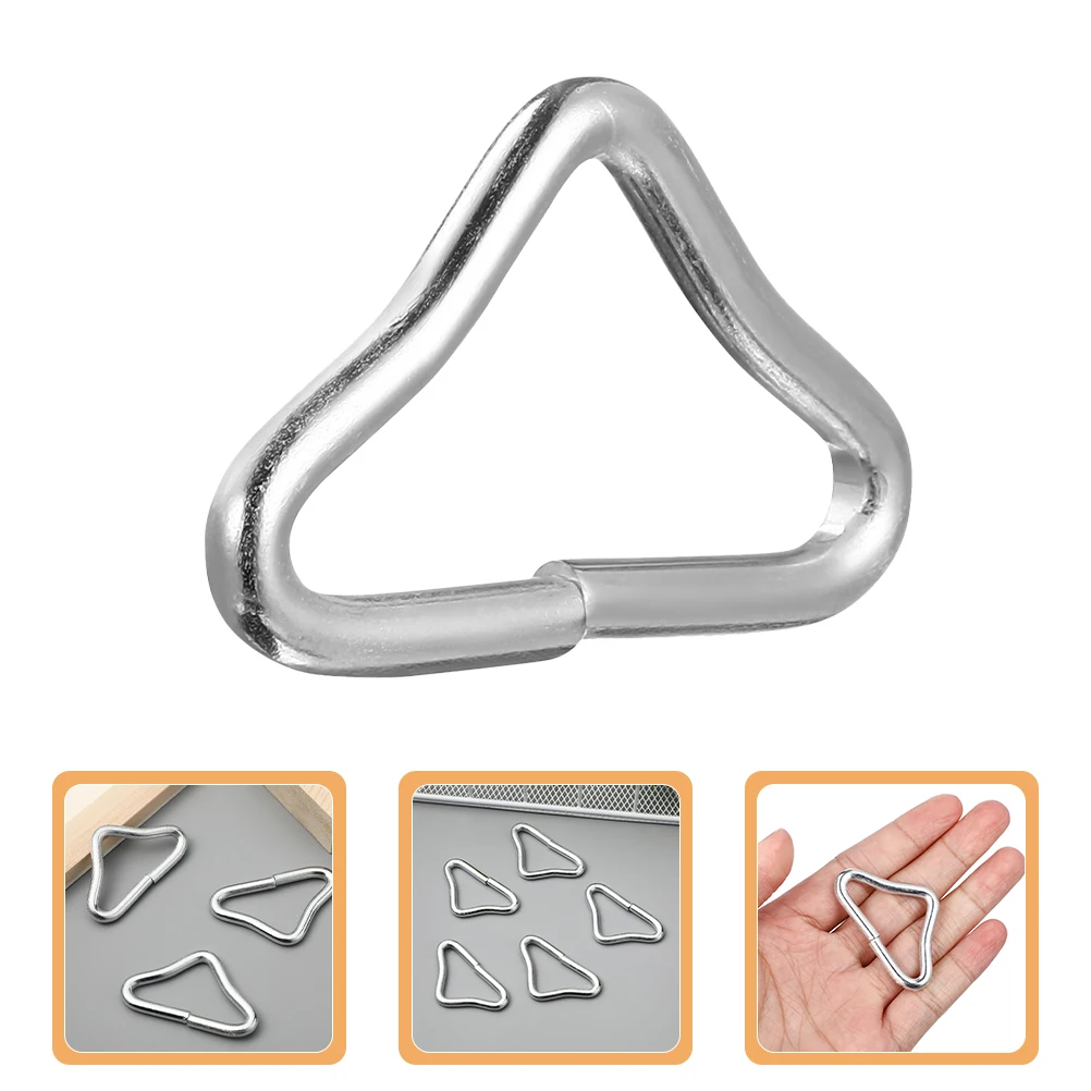 

25pcs Professional Trampoline Buckles Portable Replaceable Triangle Rings High-Strength Metal Connectors For Outdoor Play