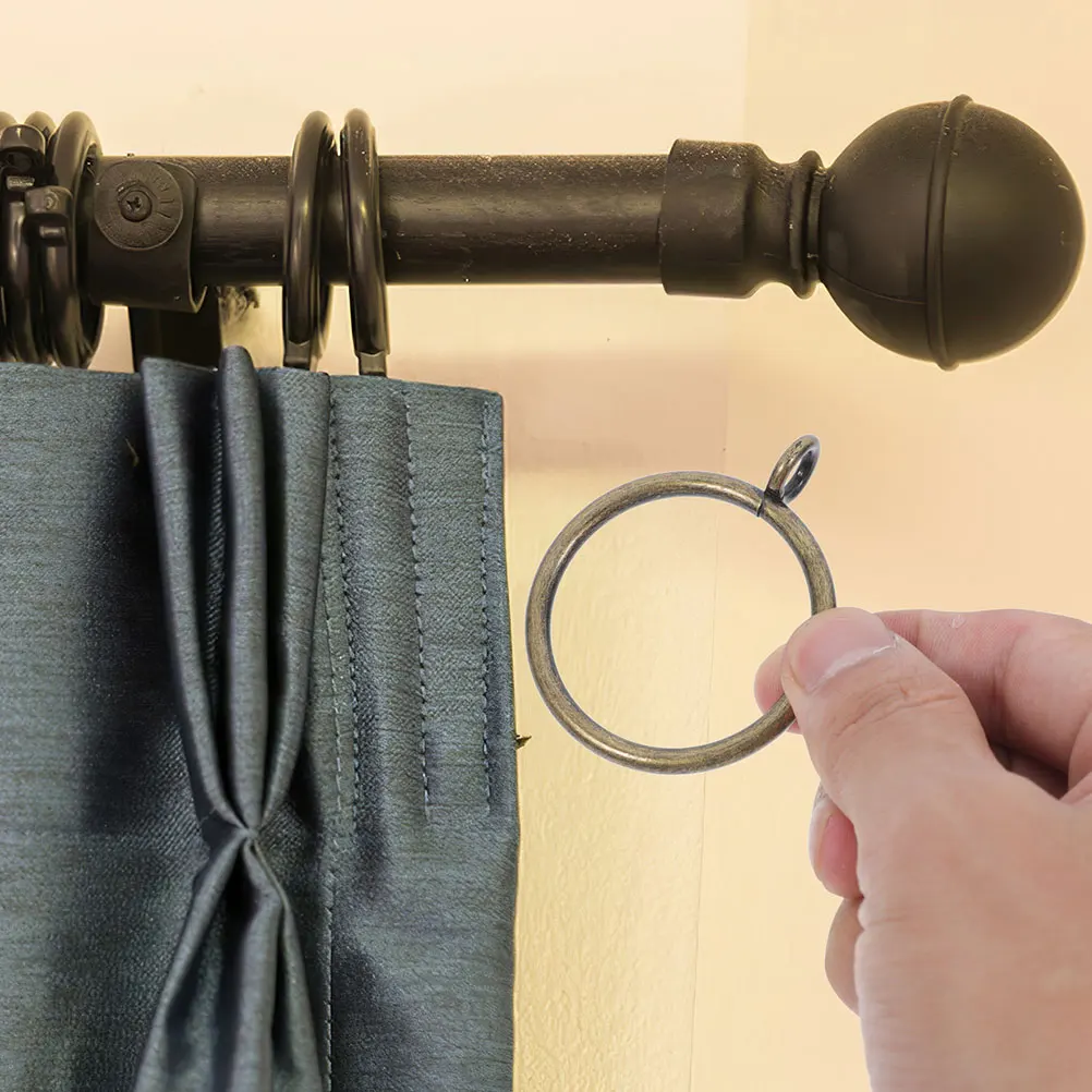 

10pcs Curtain Rings Eyelets Iron Hooks Window Drapes Roman Rod Accessories Metal Sliding Spacers Shower Compatible