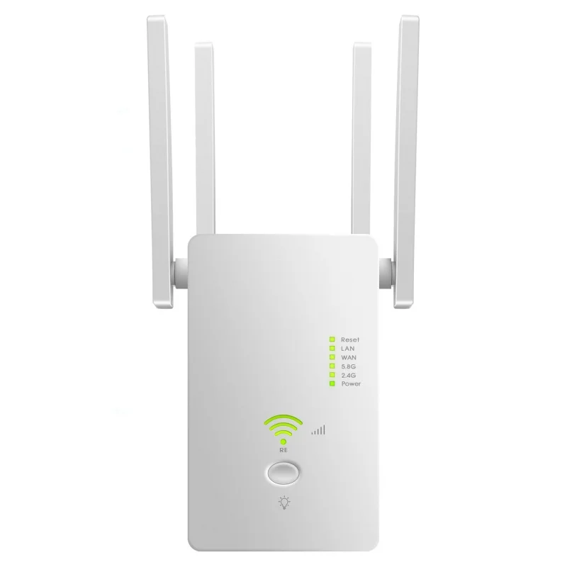 1200M/300M WiFi Extender, Dual Band 5G/2.4G Signal Booster, Wireless Repeater for Home Router, US/EU Plug