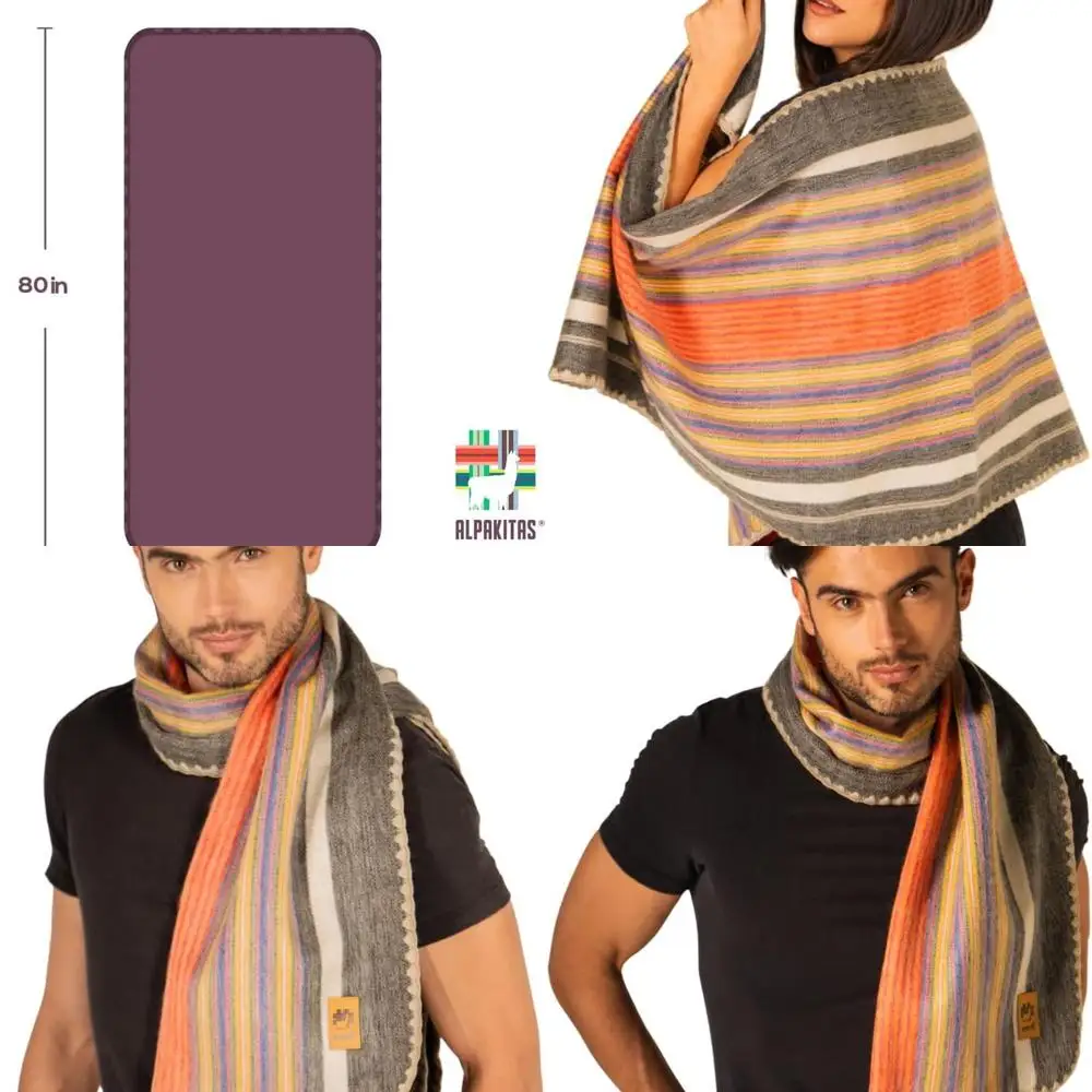

Шаль унисекс из 70% шерсти альпаки — стильное одеяло для мужчин и женщин