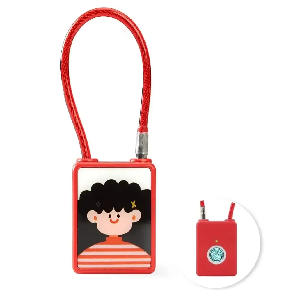 Waterproof Fingerprint Padlock Flexible Steel Rope Anti-Cut Keyless Cable Lock Durable Design Soft Steel Rope