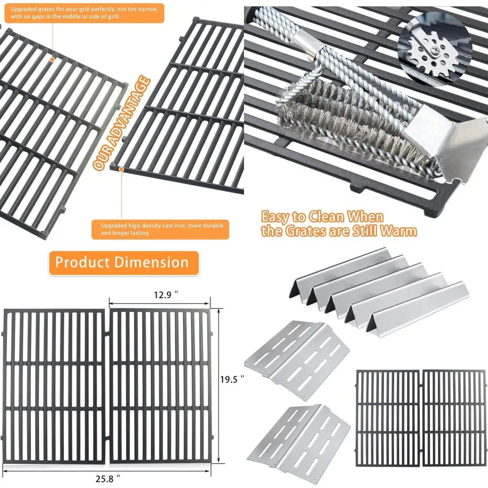 

Запасные части для решеток Weber Genesis серии 300: ароматизаторы из нержавеющей стали, теплоотражатель, чугунные решетки