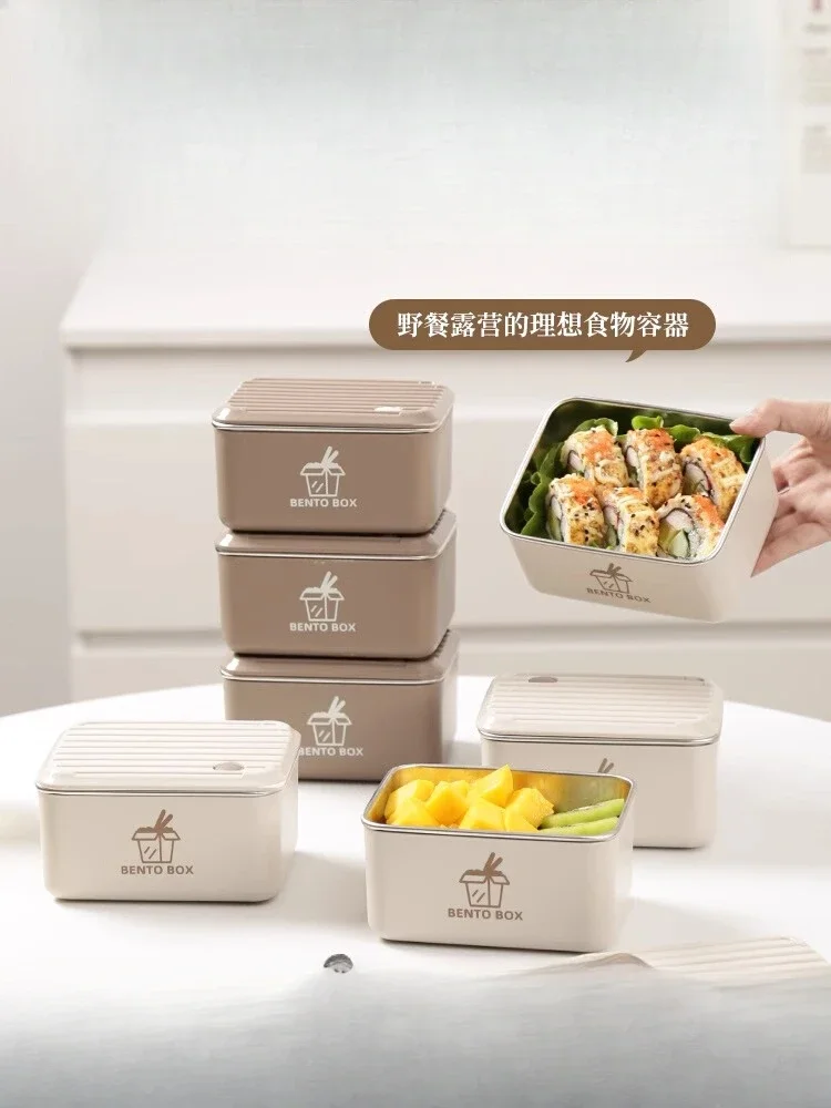 Lunch box microwave heating bento box office worker insulated lunch box stainless steel portable