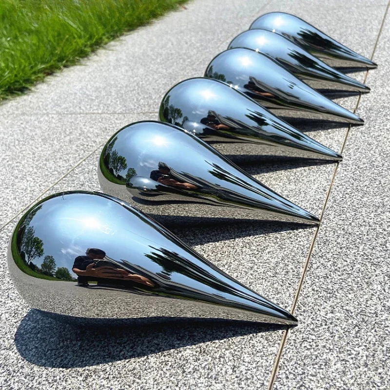 

Stainless steel mirror water drop shape sculpture metal ornament hanging pendant creative ornament