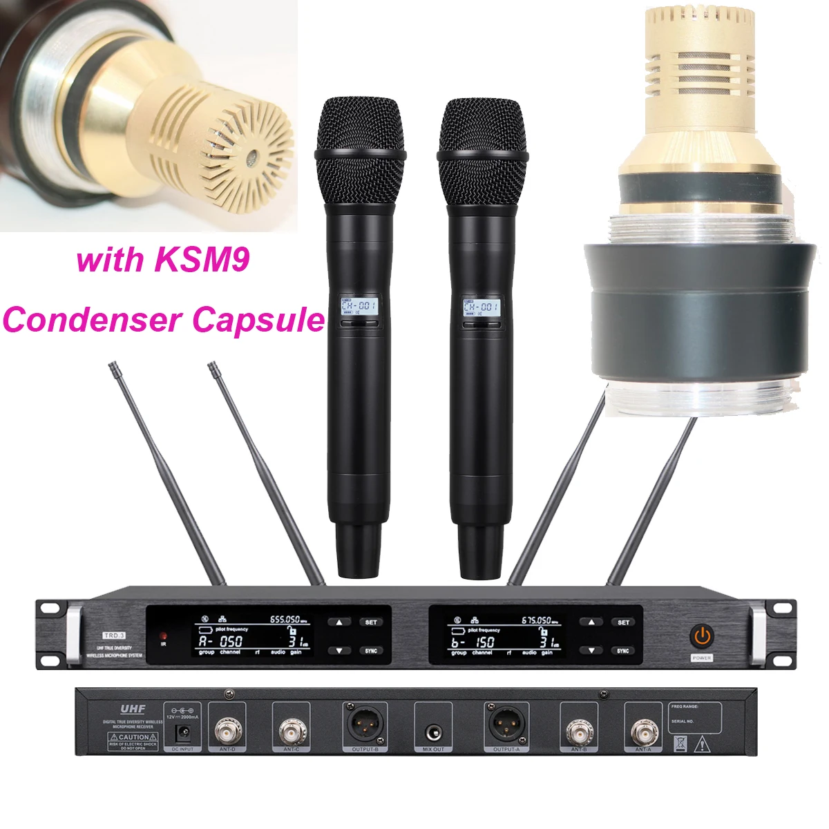 MiCWL Original KSM9 Condenser Capsul Wireless Microphone System ULXD4 Dual KSM8 Dynamic Stage Song 4 Antenna Long Distance