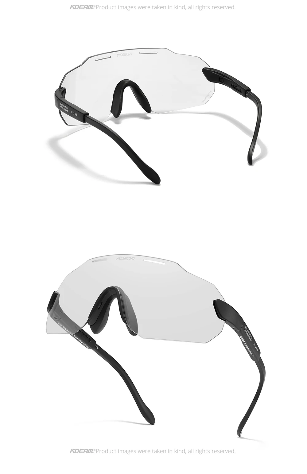 KDEAM Hohe-Ende Radfahren Gläser Ultra Licht TR90 Material Photochrome/Polarisierte Sonnenbrille Männer Einstellbare Tempel Länge – Detail 16