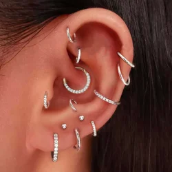 Titanium Hoepel Piercing Oorbel Voor Vrouwen Segment Scharnierende Neus Ring Schelp Tragus Toren Daith Lob Oorring Septum Piercing Sieraden