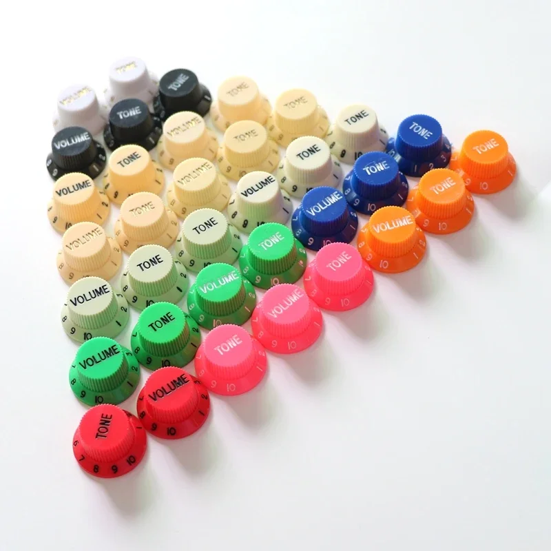 Donlis 1V 2T 1 Juego de perilla de guitarra Cream ST en rosa, rojo, verde, azul, negro, Vintage, blanco para Control de tono de volumen