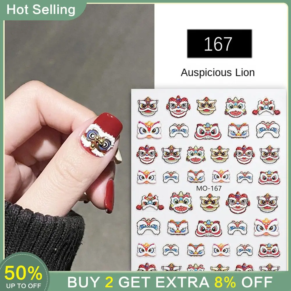 Nail Stickers Retro Eye-catching Chinese Style 5d Nail Stickers Decal Nail Art Demand Awakening Master Nail Art Sticker 5d