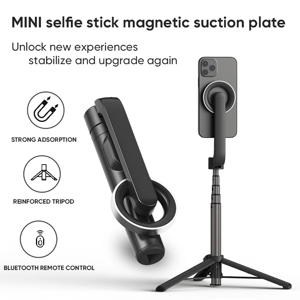 

Wireless Phone Stand Selfie Stick Bluetooth Remote Extendable Handheld Magnetic Stabilizer Tiktok Live Streaming For iphone