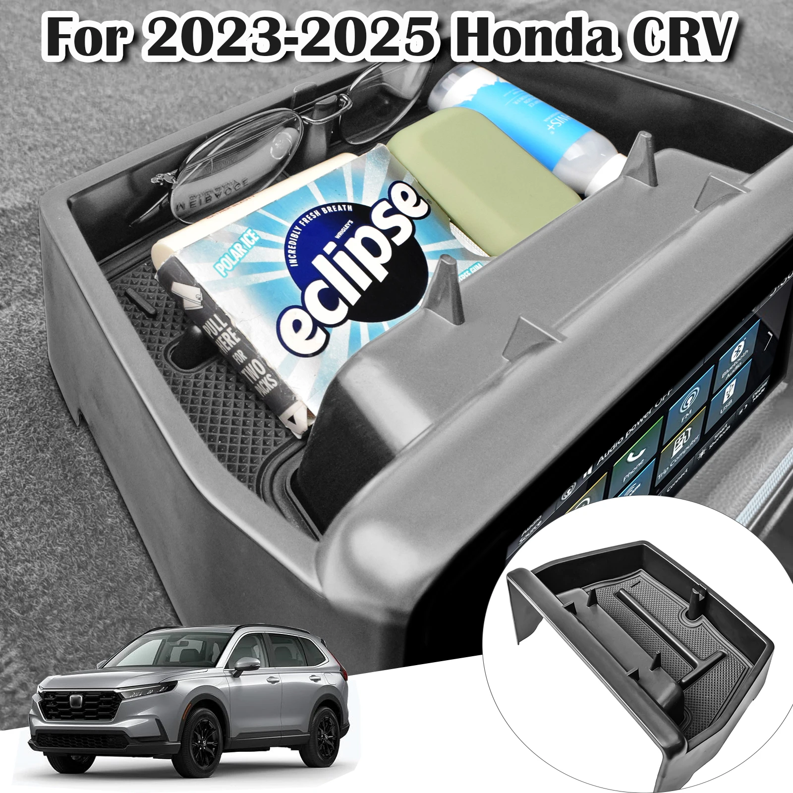 

Car Center Console Organizer For 2023 2024 2025 Honda CRV C-RV EX-L/Sport-L Hybrid Armrest Dashboard Storage Box ABS Accessories