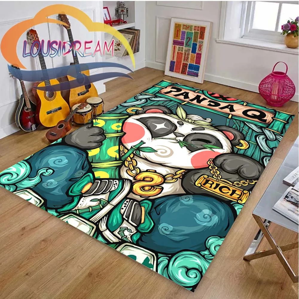 

Panda Art Hot Selling Anime Area Rugs Large Carpets For Home Bedroom Living Room Bar Restaurant Cafe Game Room Decor Mat