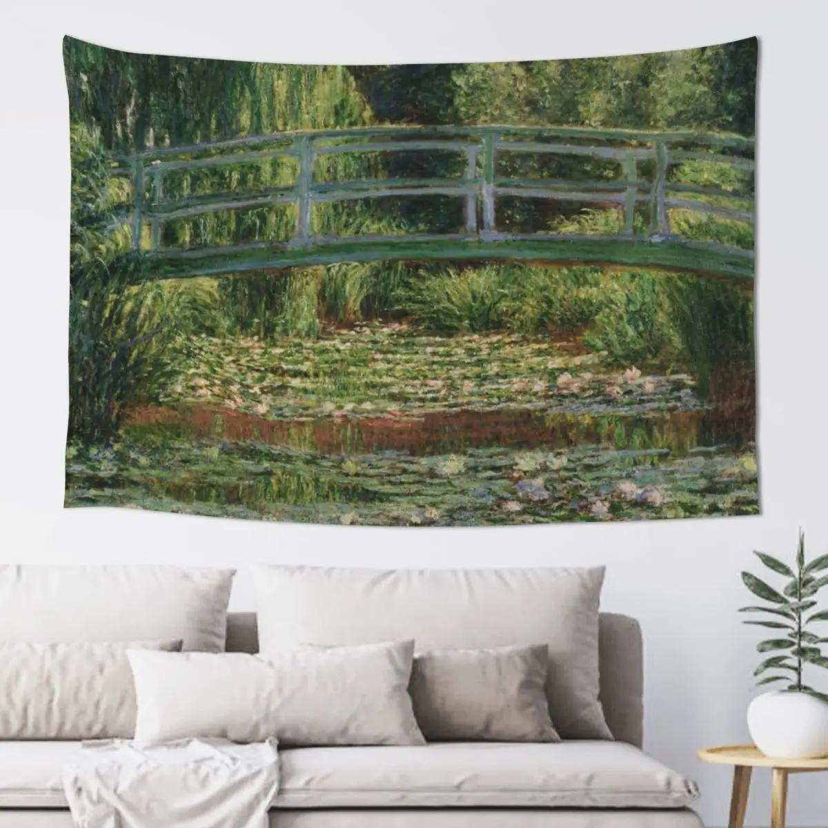 

Claude Monet - The Japanese Footbridge and the Water Lily Pool Tapestry Wall Deco Wall Art Tapestry