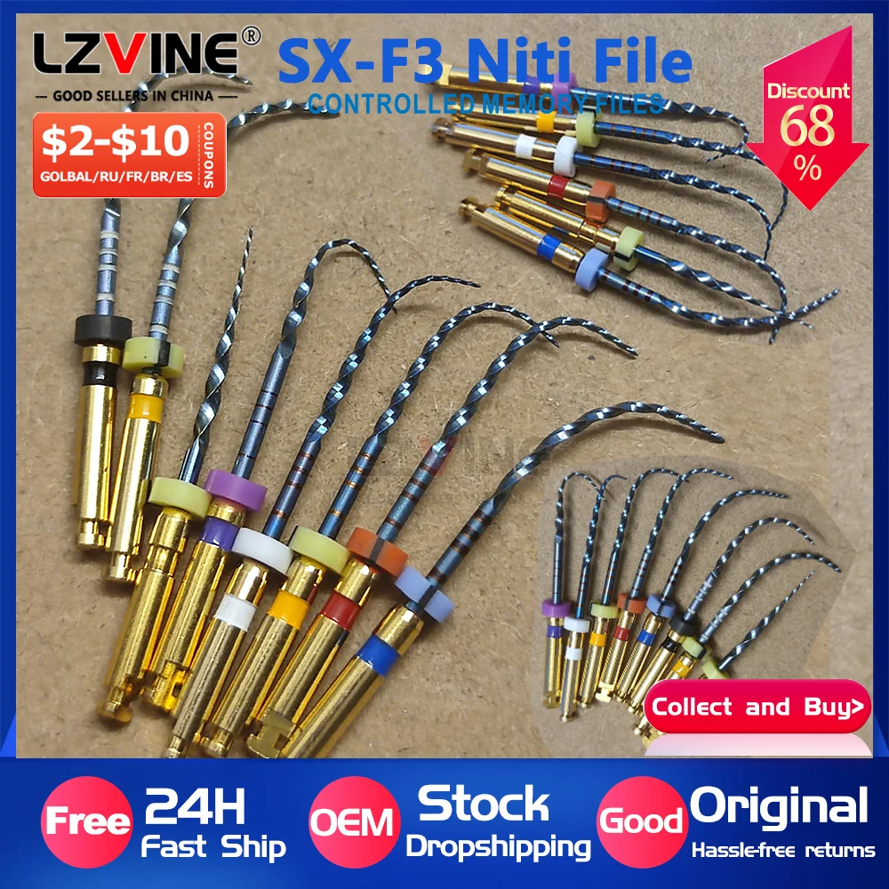 

Dental Flexible Niti Blue Endodontic Files With Heat Activation Engine Use Dentist Drills Instrument 04 06 Taper SX-F3 31MM F4F5