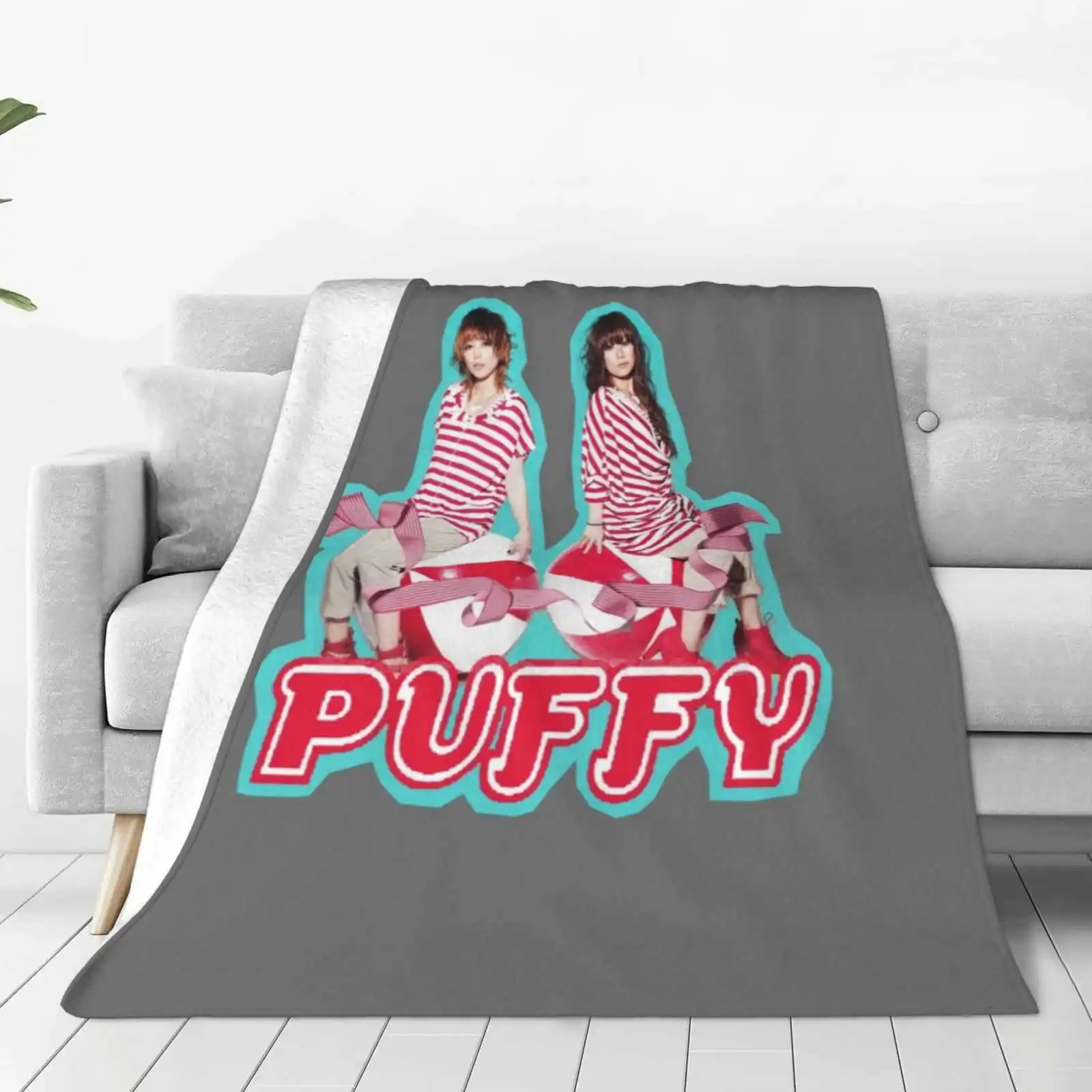 Puffy Stripes Four Seasons Comfortable Warm Soft Throw Blanket Puffy Amiyumi Puffy Ami Yumi Japanese J Pop World Foreign