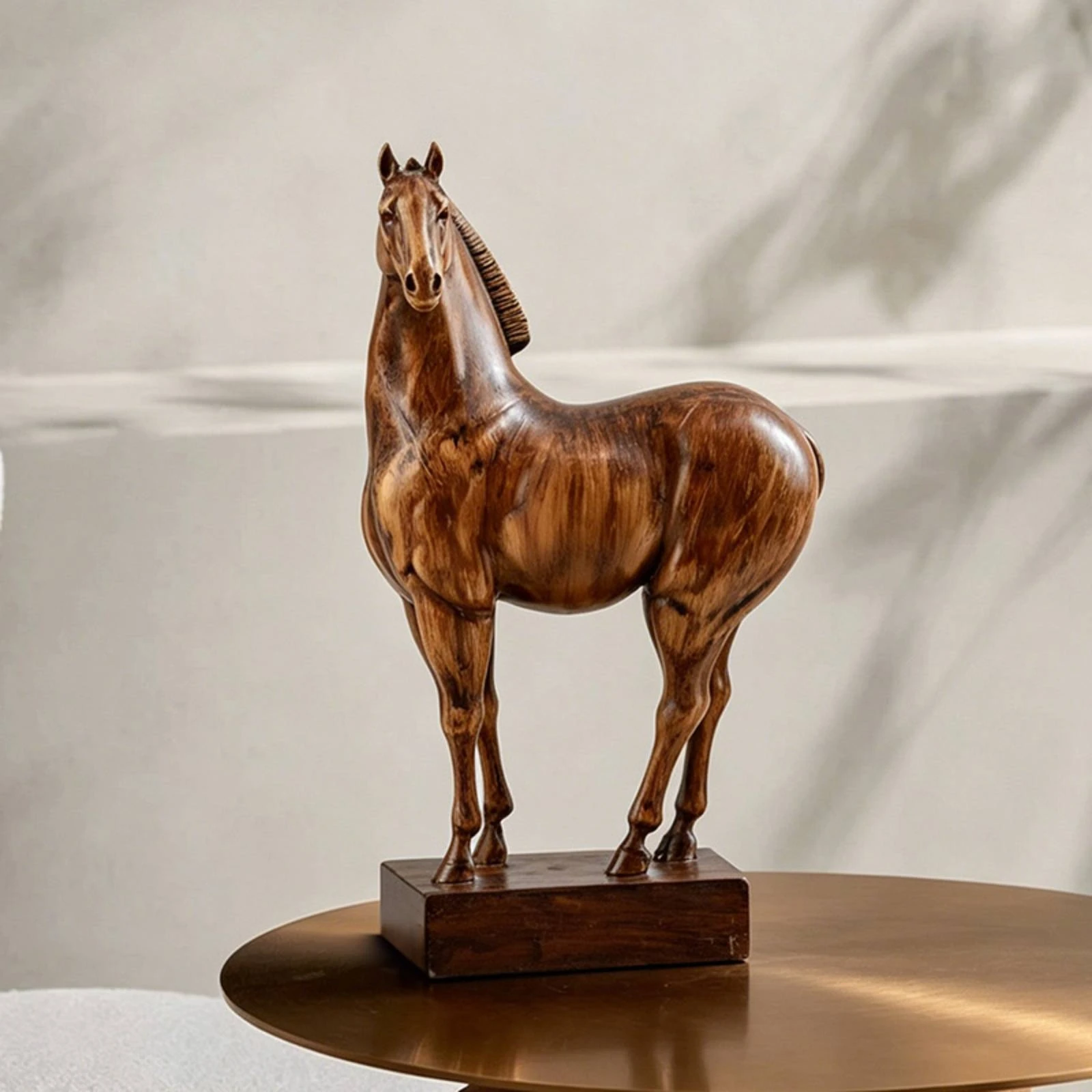 Horse Figurine Compact Decorative Horse Figurine Decor Sculptural Handmade for Bookshelf, Desk