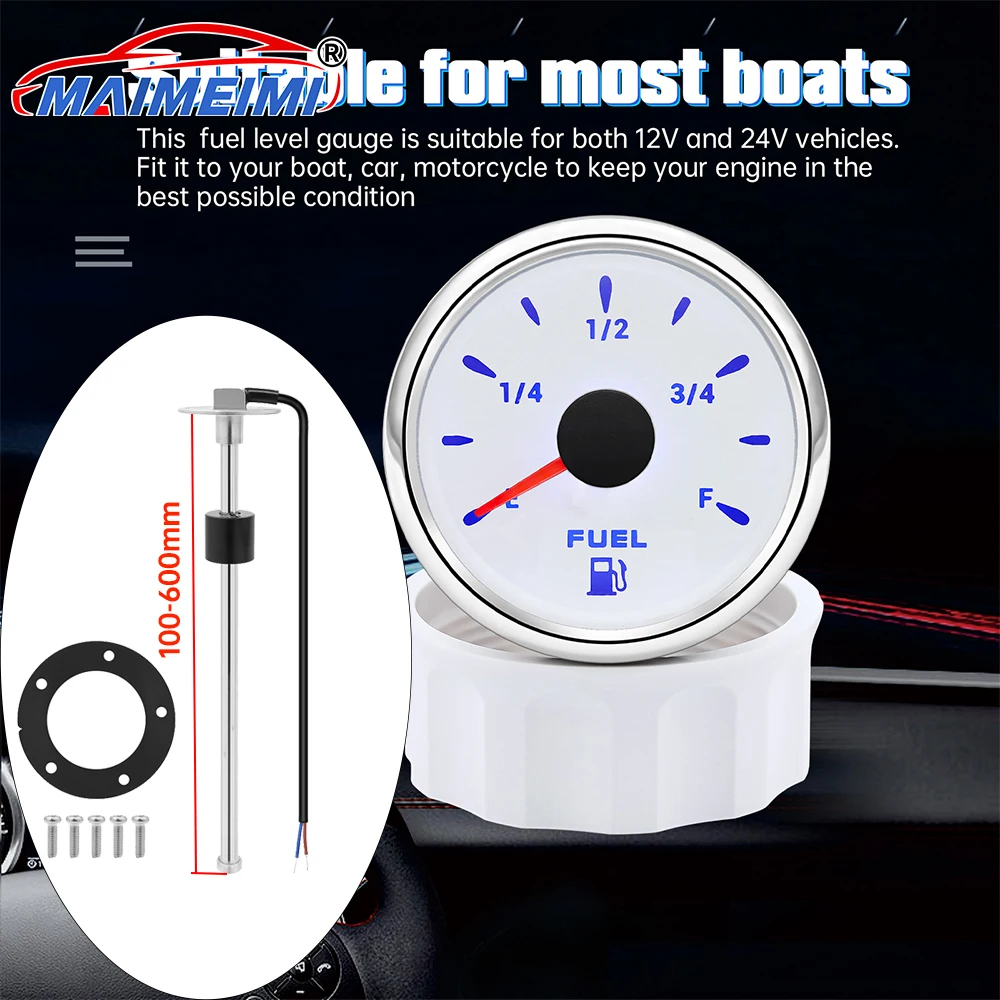 

Car Boat Fuel Tank Level Gauge 7 color Backlight +150/200/250/300/350/400/450/500/550mm Fuel level sensor for car boat Marine