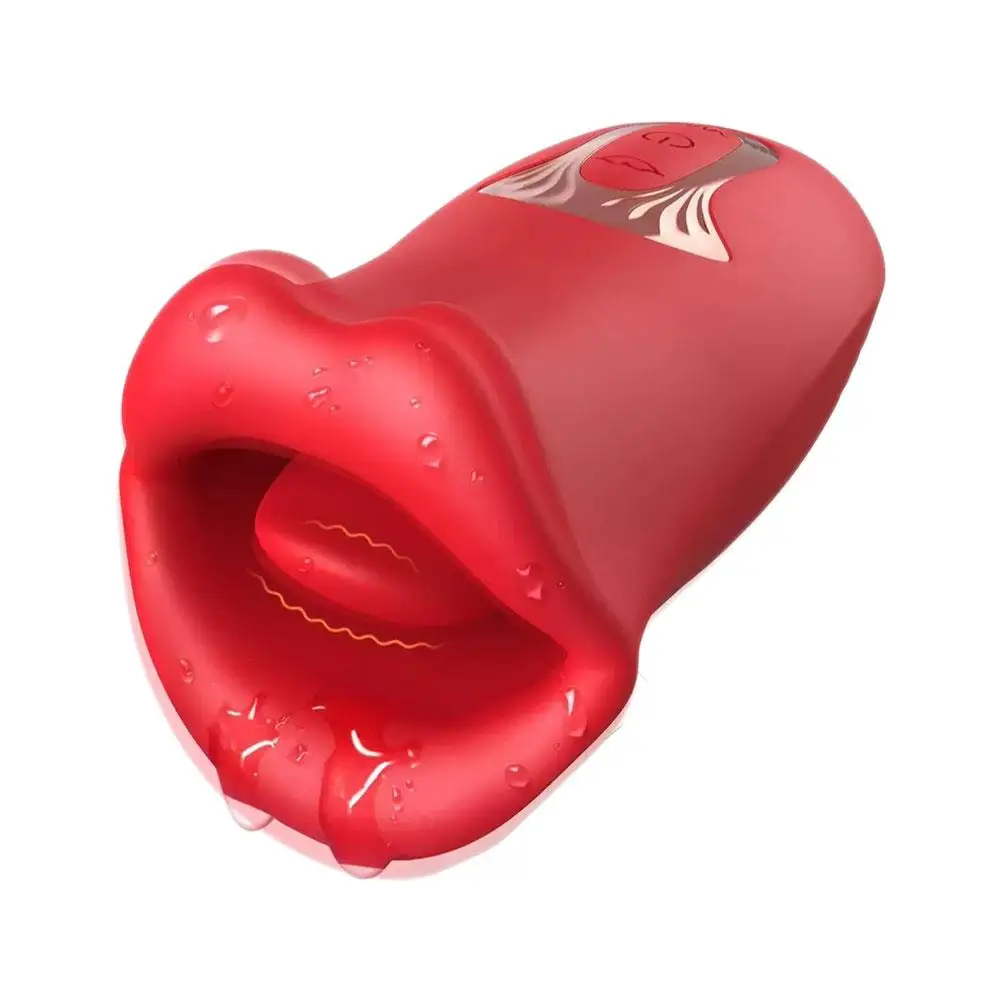 10 Vibration Modes Tongue Licking Biting Vibrator Oral Clitoral Nipple Anal Stimulator Rechargeable for Women Adult Toy