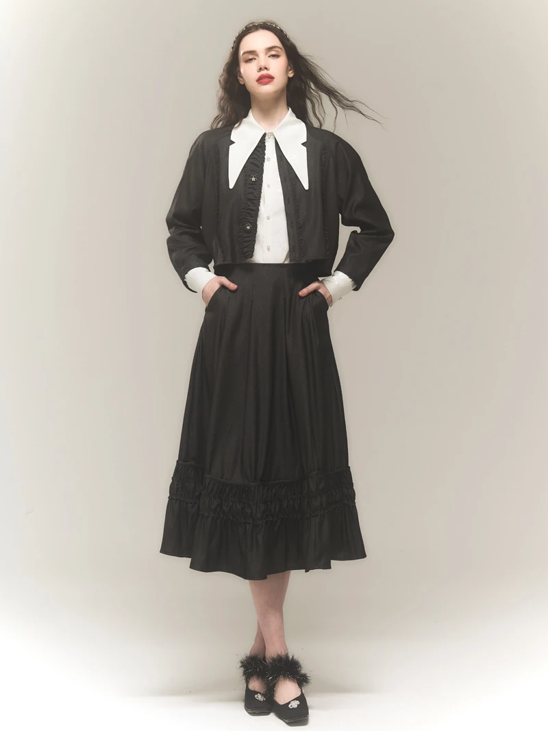 

Женская джинсовая юбка Niniliuiu A-силуэта с высокой талией, облегающая, однотонная, миди, для весны и осени, для повседневной носки