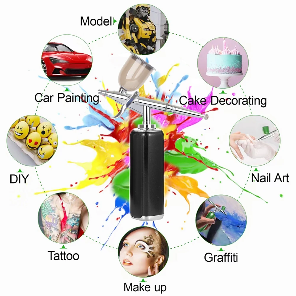 Cheap Airbrush With Compressor Kit 20CC 40CC Single-Action Pen Super Works Nail Mineral Paint Gun Tattoo Salon Art Design