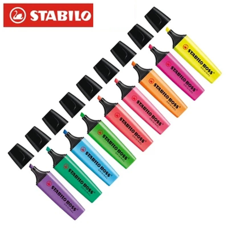 1pcs Germany Stabilo Highlighter Pen Color Marker Strokes Focus Notes Pen Cute Stationery High-capacity канцелярия