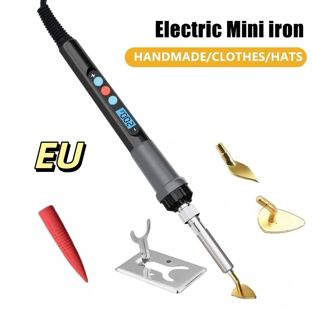 US/EU Electric Soldering Iron Digital Display Adjustable Electric Iron Solder Willow Leaf Tip Simple Stand Welding Tool Kit Pen