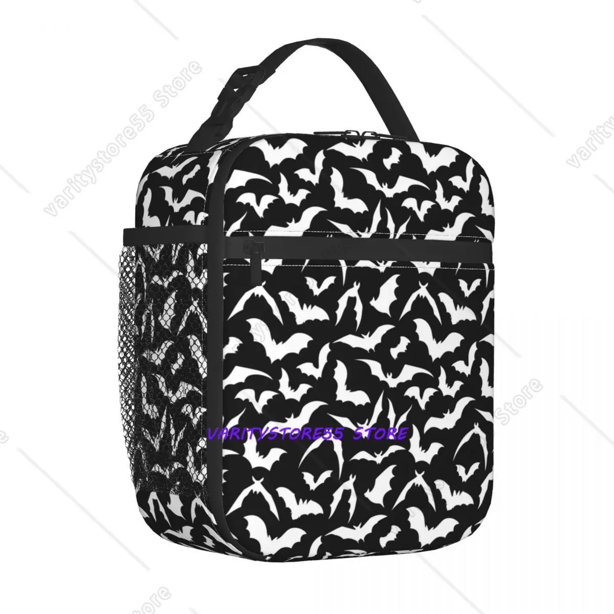 Custom Halloween Bats Lunch Bag Men Women Thermal Cooler Insulated Lunch Boxes for Children School