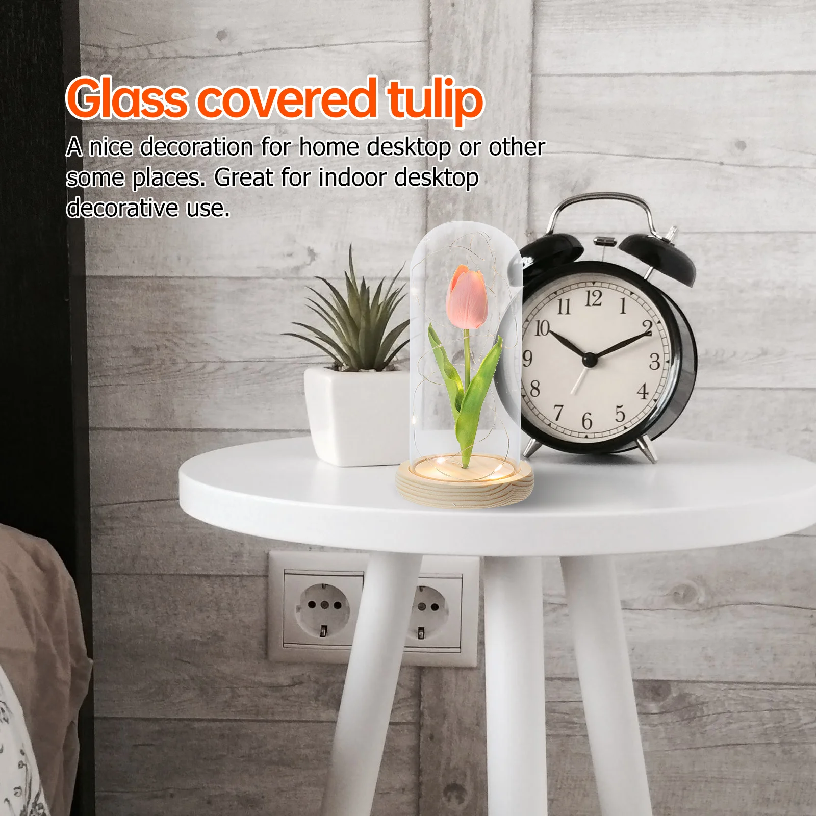 

Creative LED Tulip Lamp Glass Cover Ornament for Desktop Decor Delicate Glowing Flower Adornment Exquisite Home Interior Design