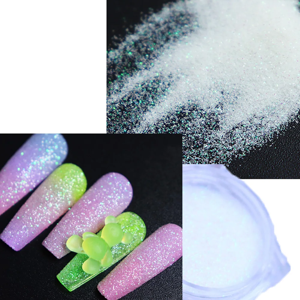 Świąteczny czarno-biały flokowany cukrowy brokat do paznokci w proszku 2g opalizujący cukier lśniący proszek drobny efekt brokatu brokatowy pigment