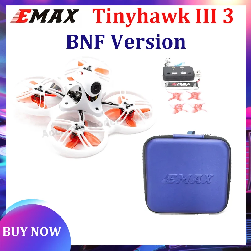 

Emax Tinyhawk III 3 BNF FPV Racing Drone F4 15000KV RunCam Nano 4 25-100-200mW VTX 1S-2S FrSky D8 RC Quadcopter