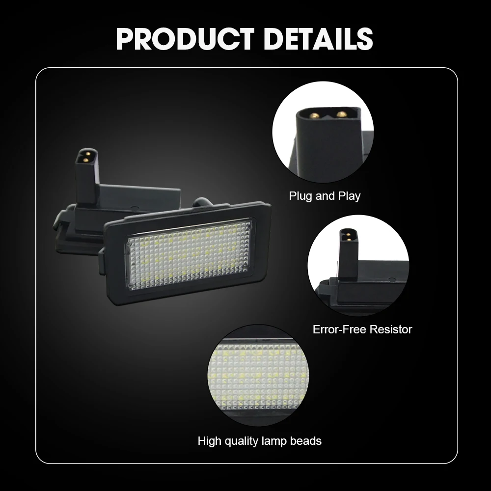 Car LED license plate light Suitable for 95-01 copies of BMW E38 Original car license plate light 24pcs high brightness SMD
