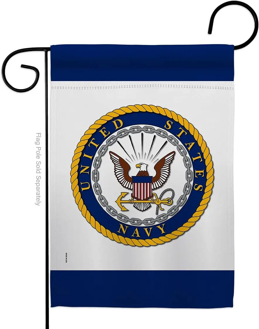 US Flag Store US Navy USN Officially Licensed United State American Military Veteran Decorative Gift Garden Flag, 13 x 18.5 Made