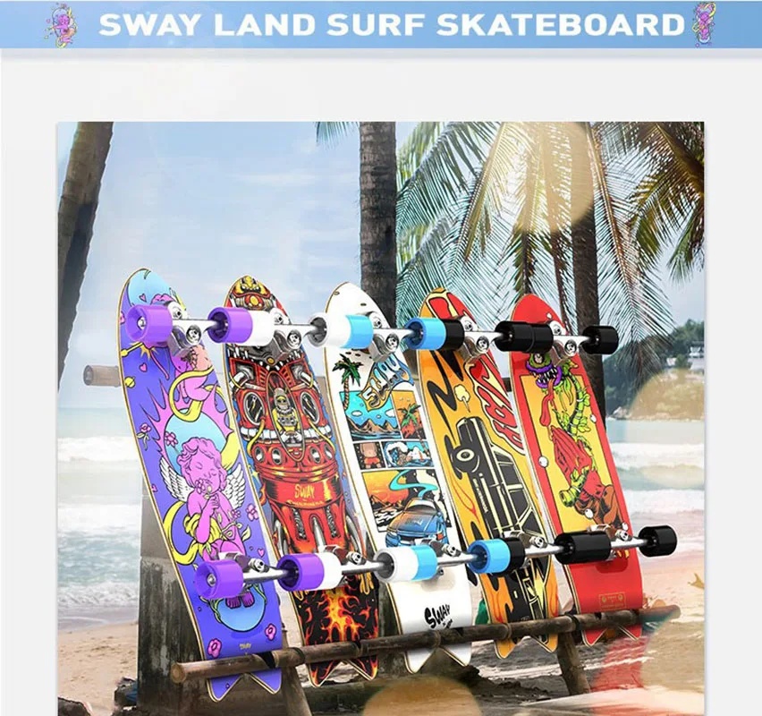 Surf Skate Land Carving Surfskate, Complete Assembled, S7 Truck, Cruiser Long Board, Outdoor Sport Skateboards, 32 Inch