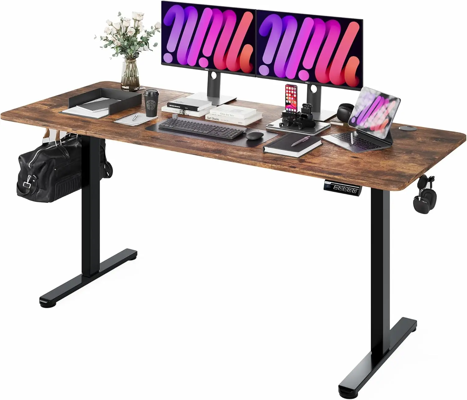 Monomi Electric Standing Desk, 71 X 31.5 Inches Height Adjustable Desk, Ergonomic Home Office Sit Stand Up Desk With Memory